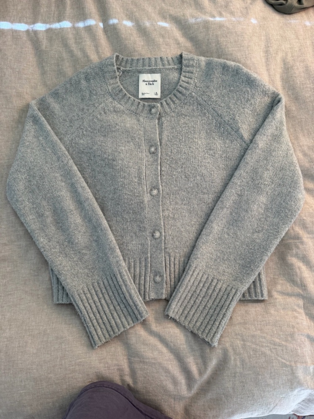 Abercrombie & Fitch Light Gray Button Cardigan